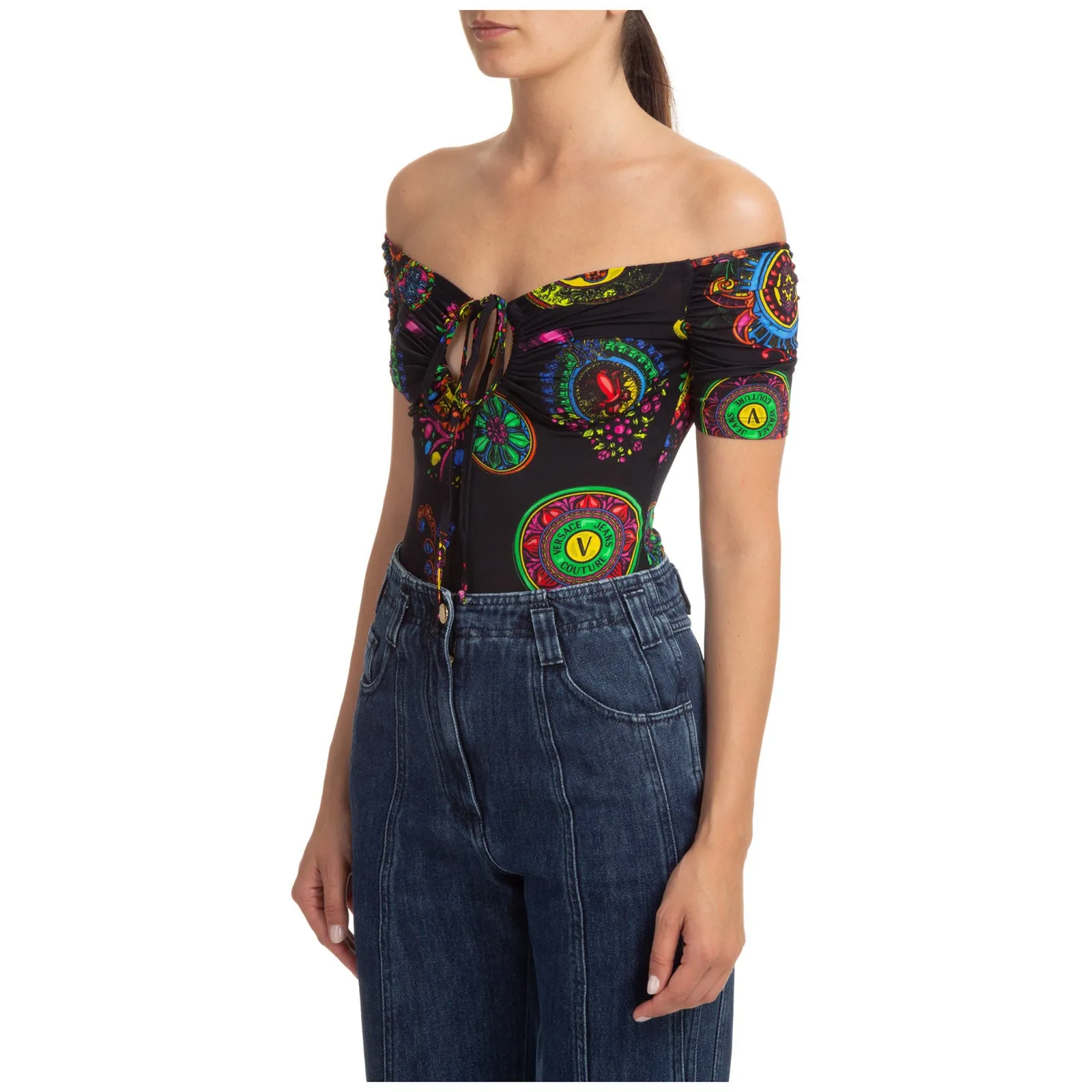 Versace Jeans Couture Printed Short-Sleeved Bodysuit