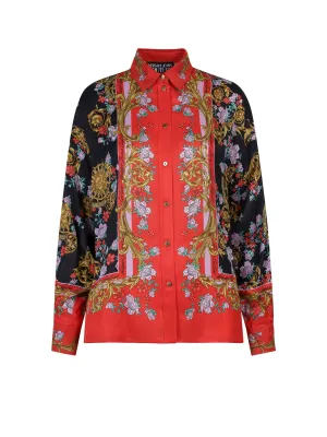 Versace Jeans Couture Sun Flower Garland Print Long-Sleeved Shirt