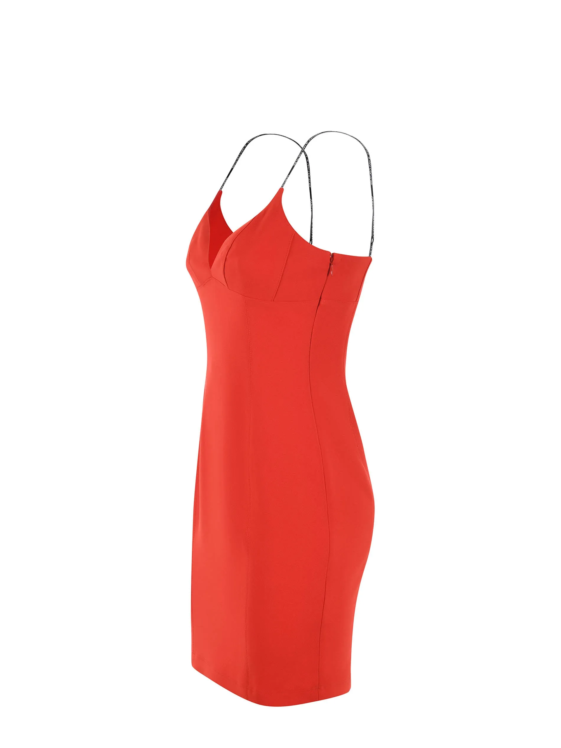 Versace Jeans Couture V-Neck Logo Straps Mini Dress