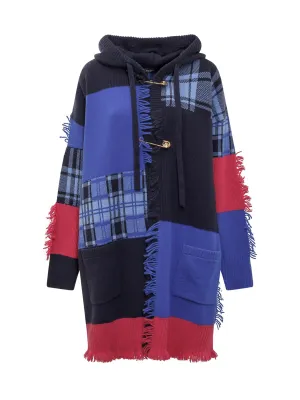 Versace Tartan Patterned Knitted Jacket