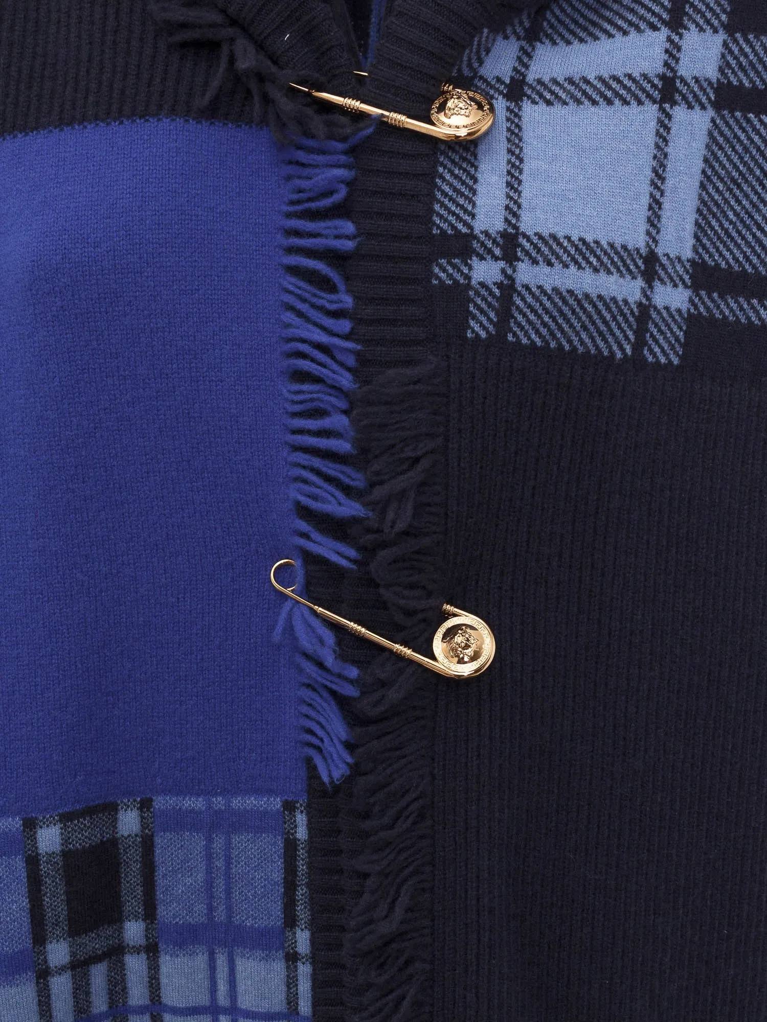 Versace Tartan Patterned Knitted Jacket