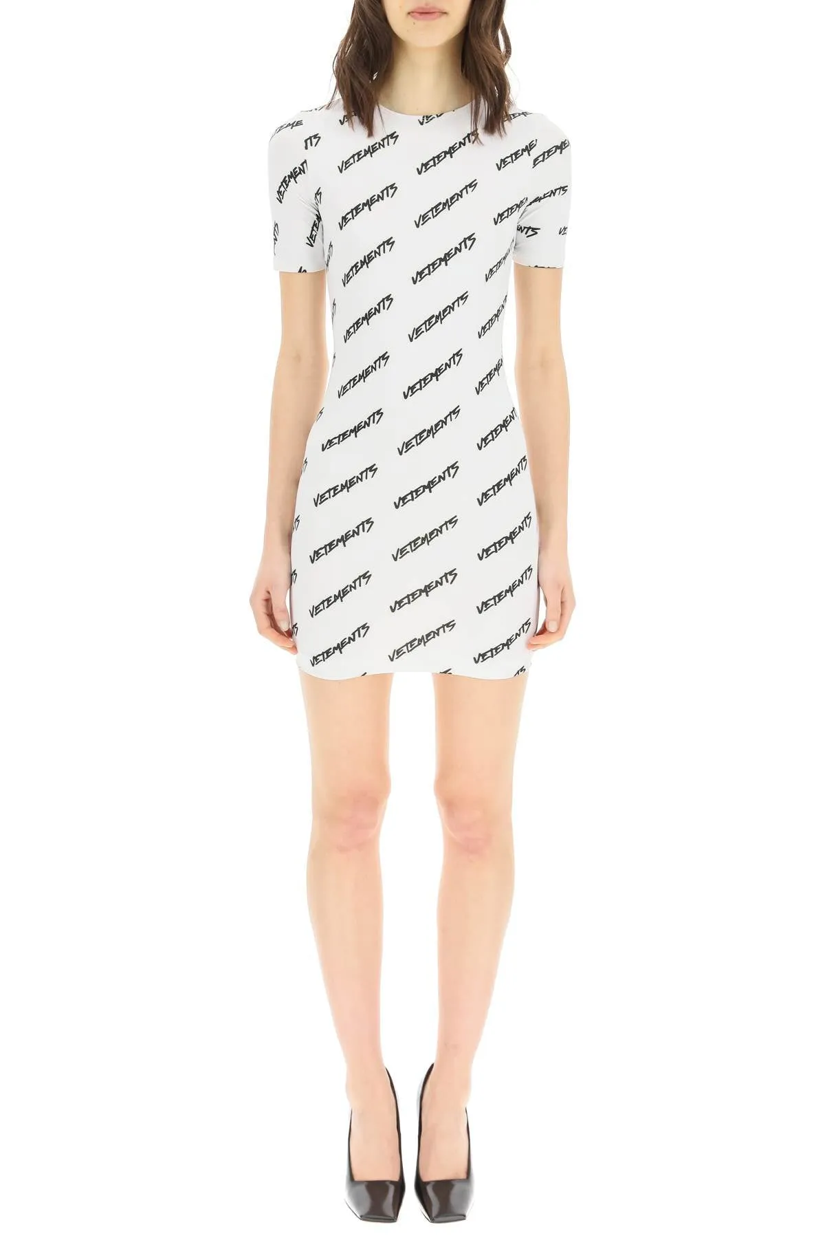 Vetements All-Over Logo Printed Mini Dress