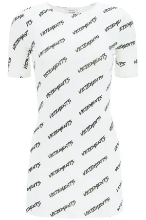 Vetements All-Over Logo Printed Mini Dress