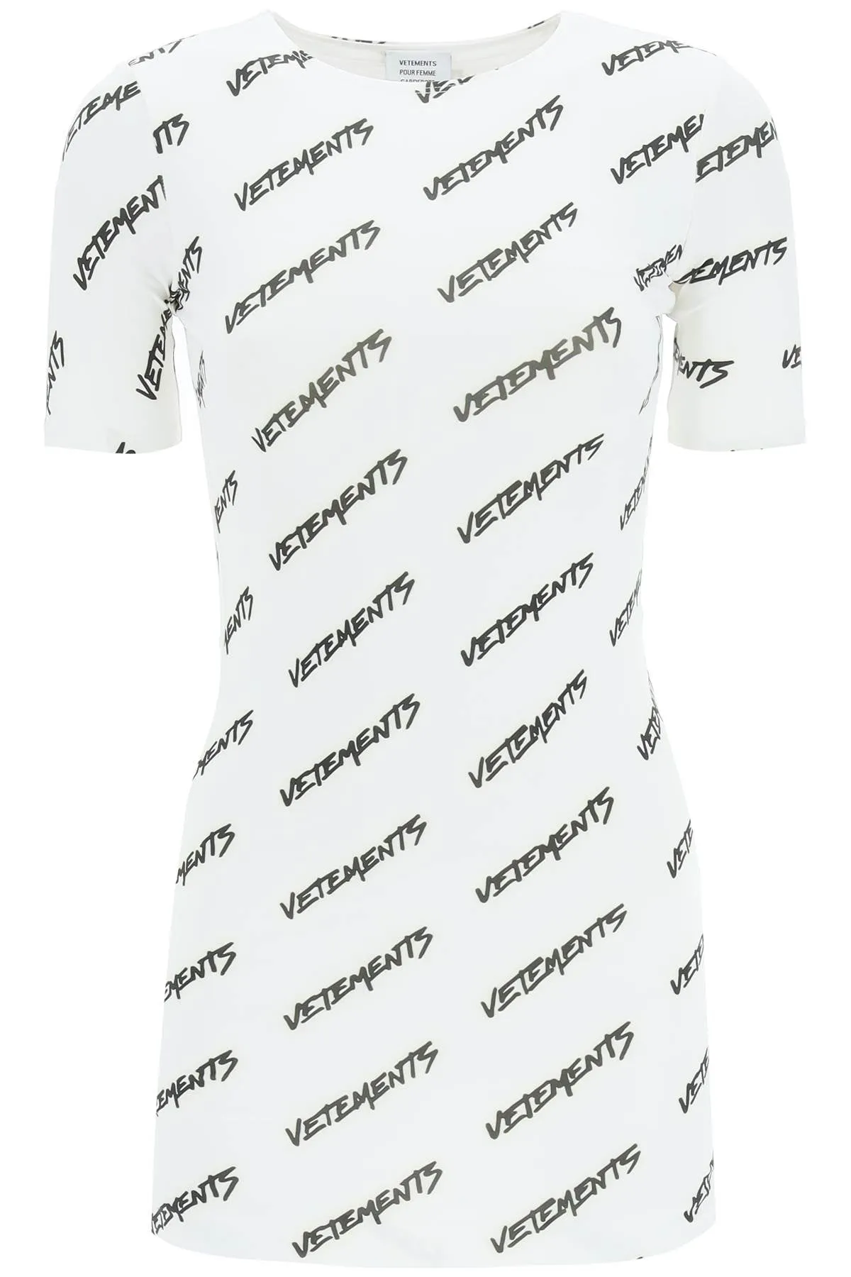 Vetements All-Over Logo Printed Mini Dress