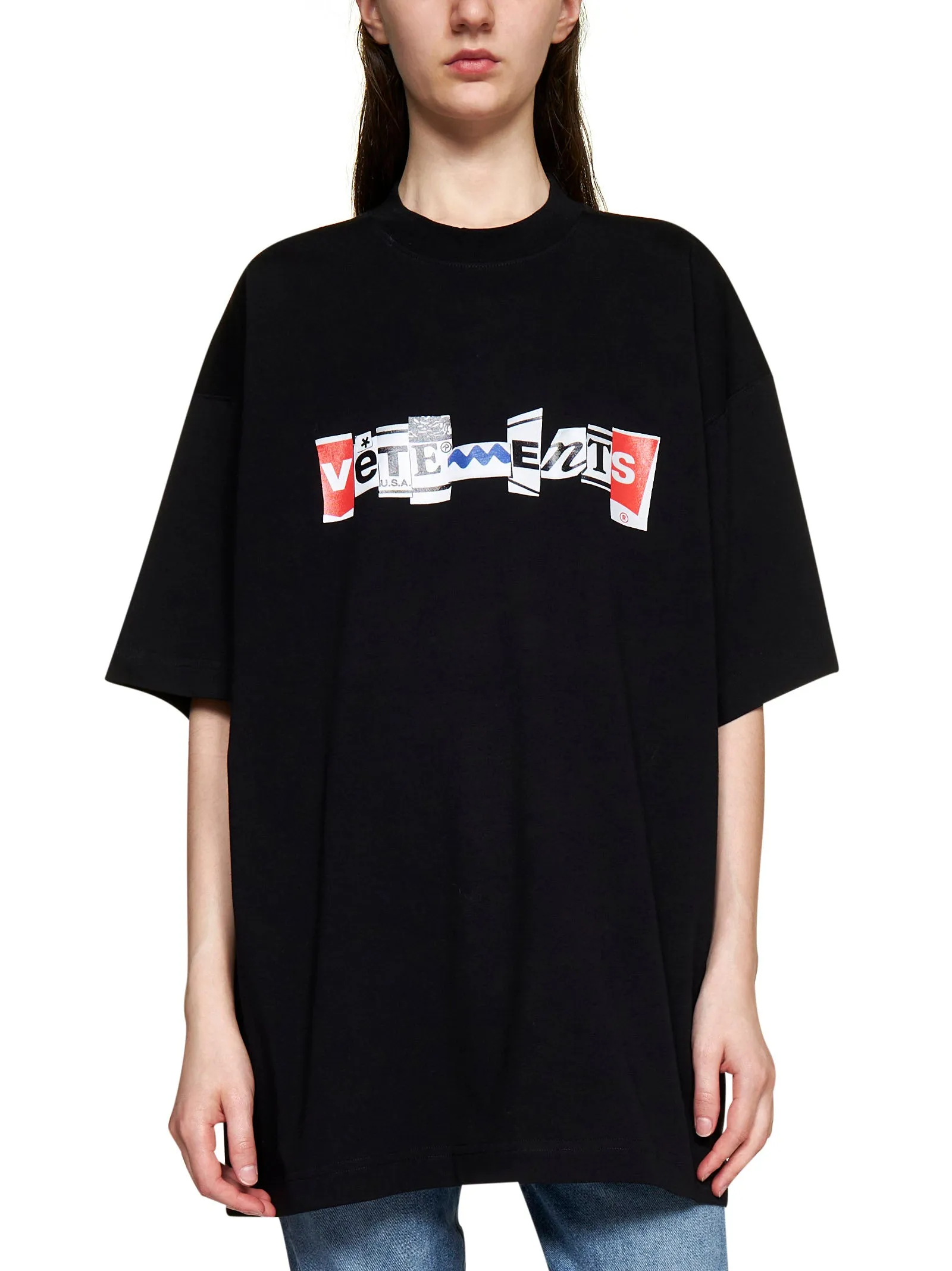 Vetements Logo Printed Crewneck T-Shirt