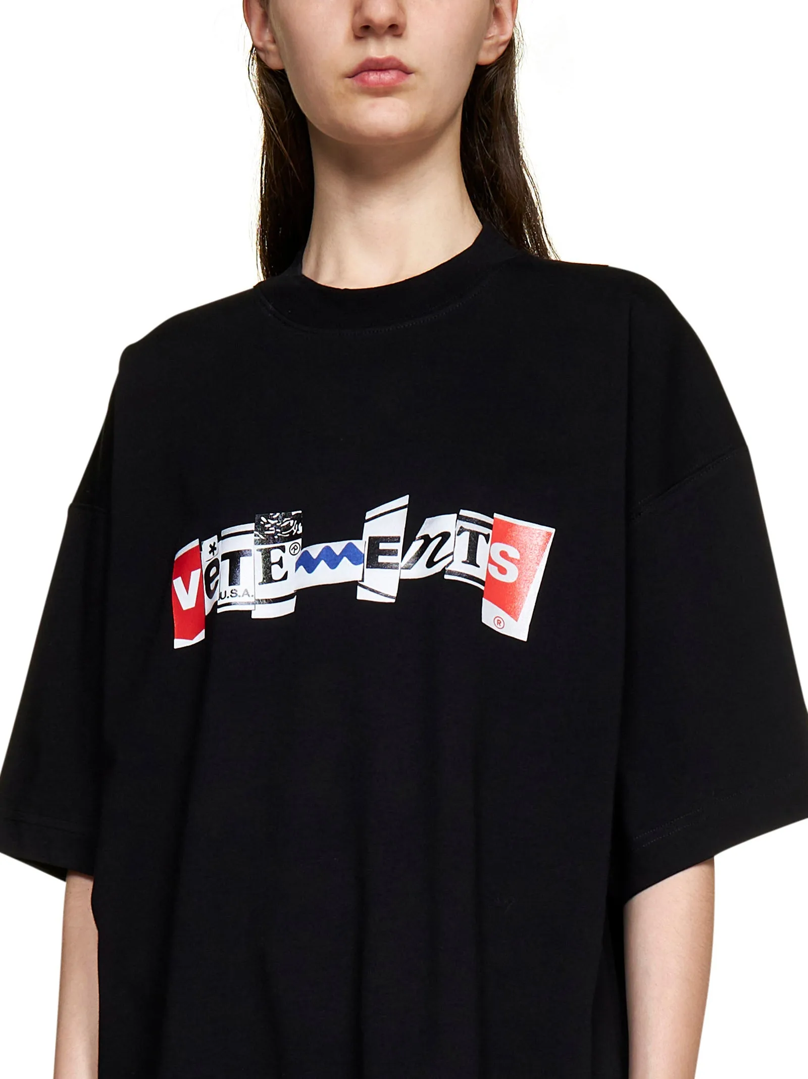 Vetements Logo Printed Crewneck T-Shirt