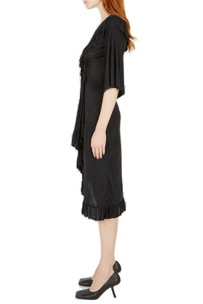 Vetements V-Neck Ruffled Dress