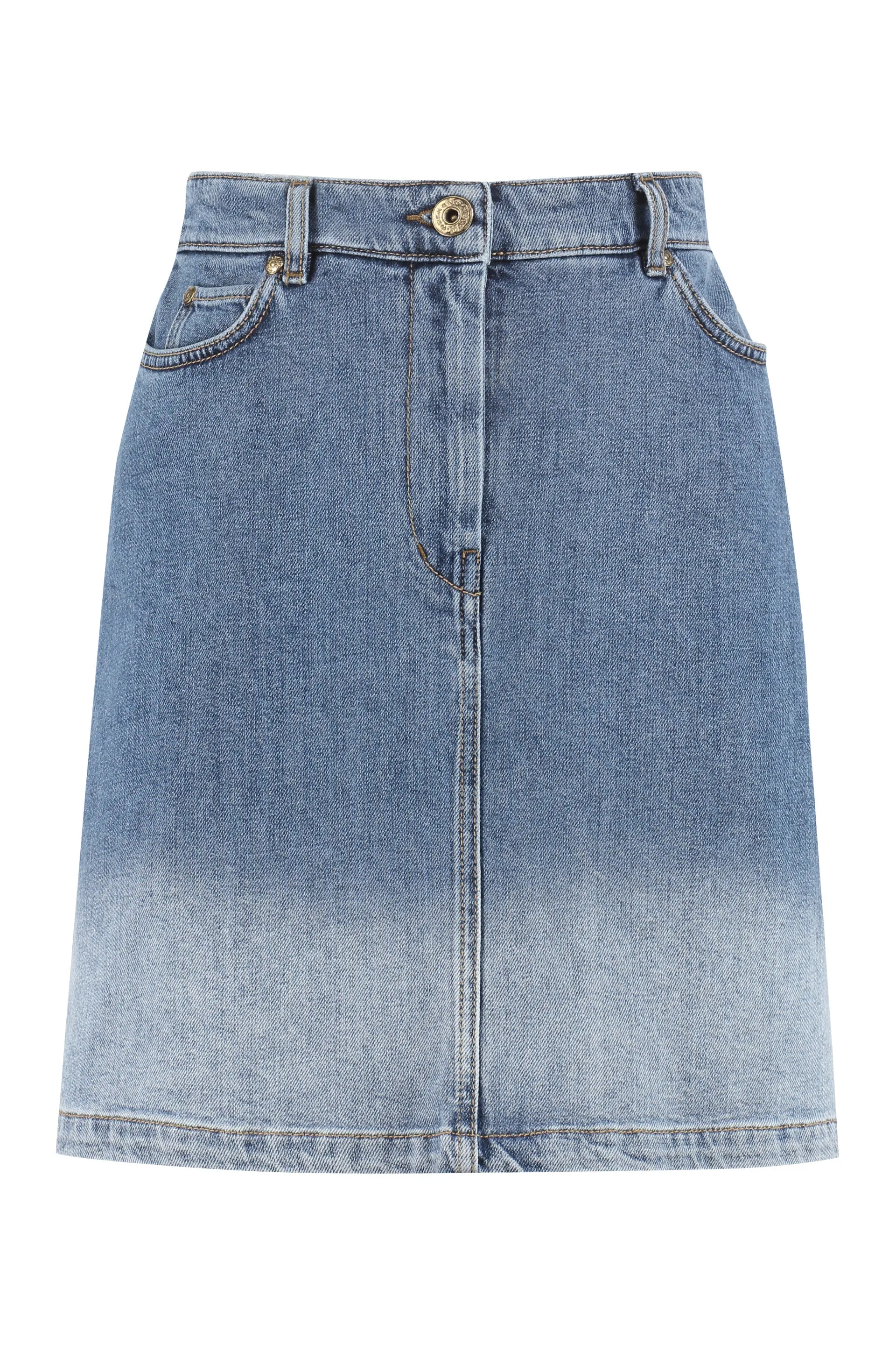 Weekend Max Mara Faded-Dye Effect Denim Mini Skirt