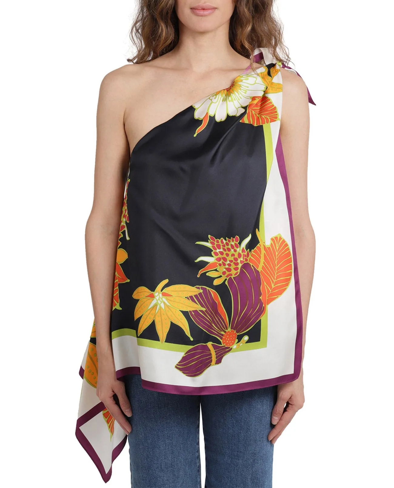 Weekend Max Mara Floral Print Asymmetric Top