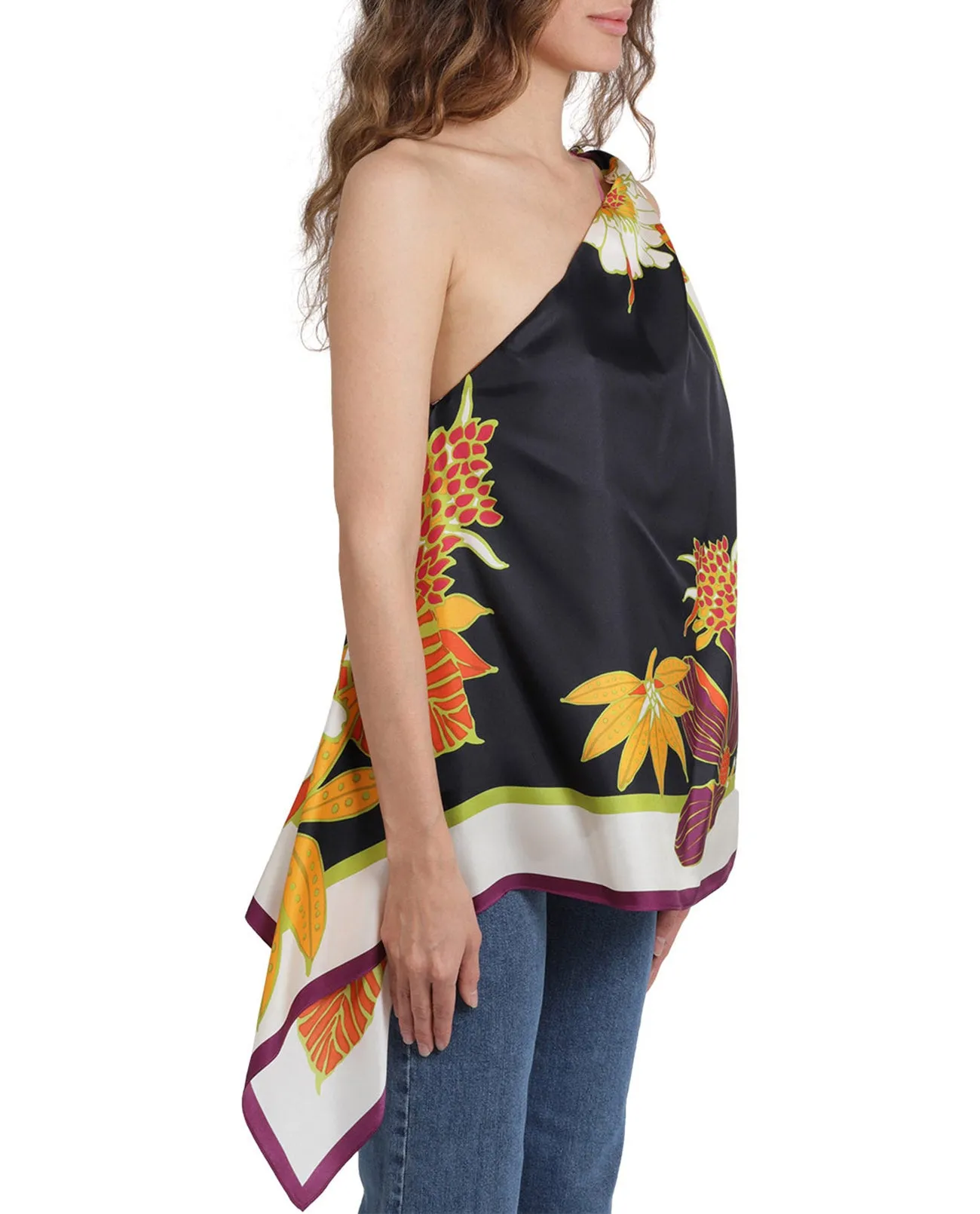 Weekend Max Mara Floral Print Asymmetric Top