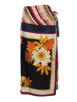 Weekend Max Mara Floral Printed Midi Twill Skirt