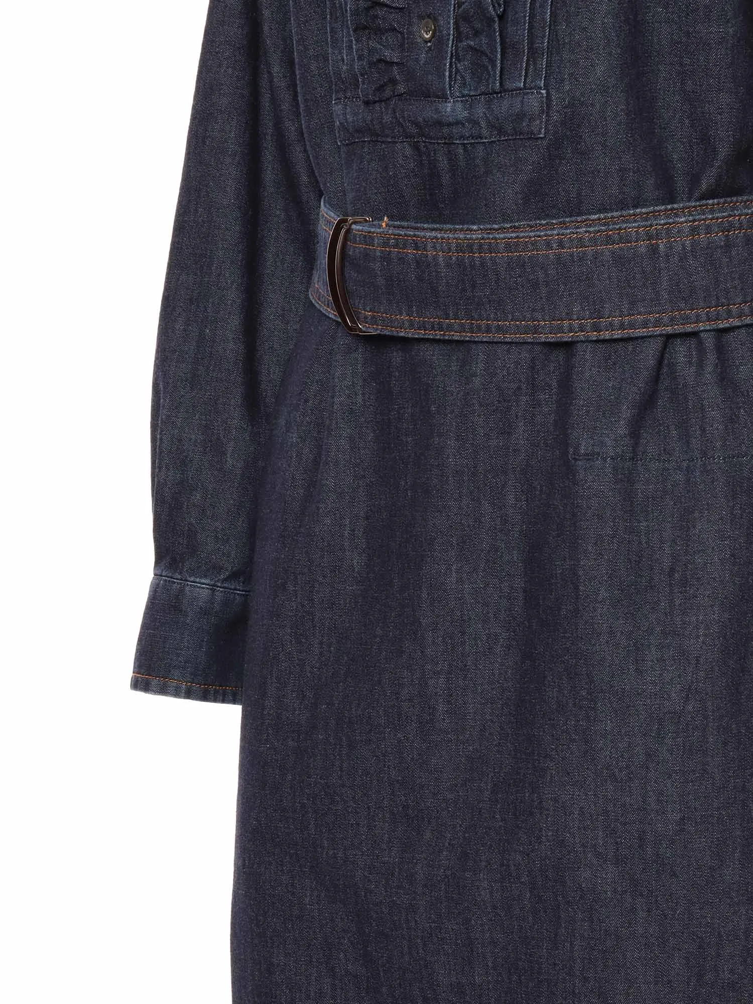 Weekend Max Mara Flounced Detailed Mini Denim Dress