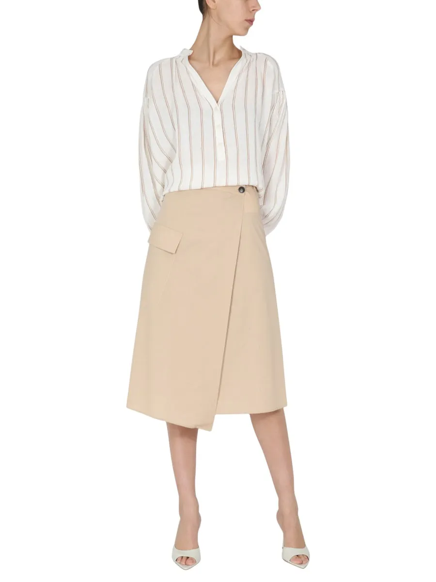 Woolrich Asymmetric Midi Skirt