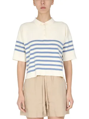 WoolrichStriped Polo Neck Top