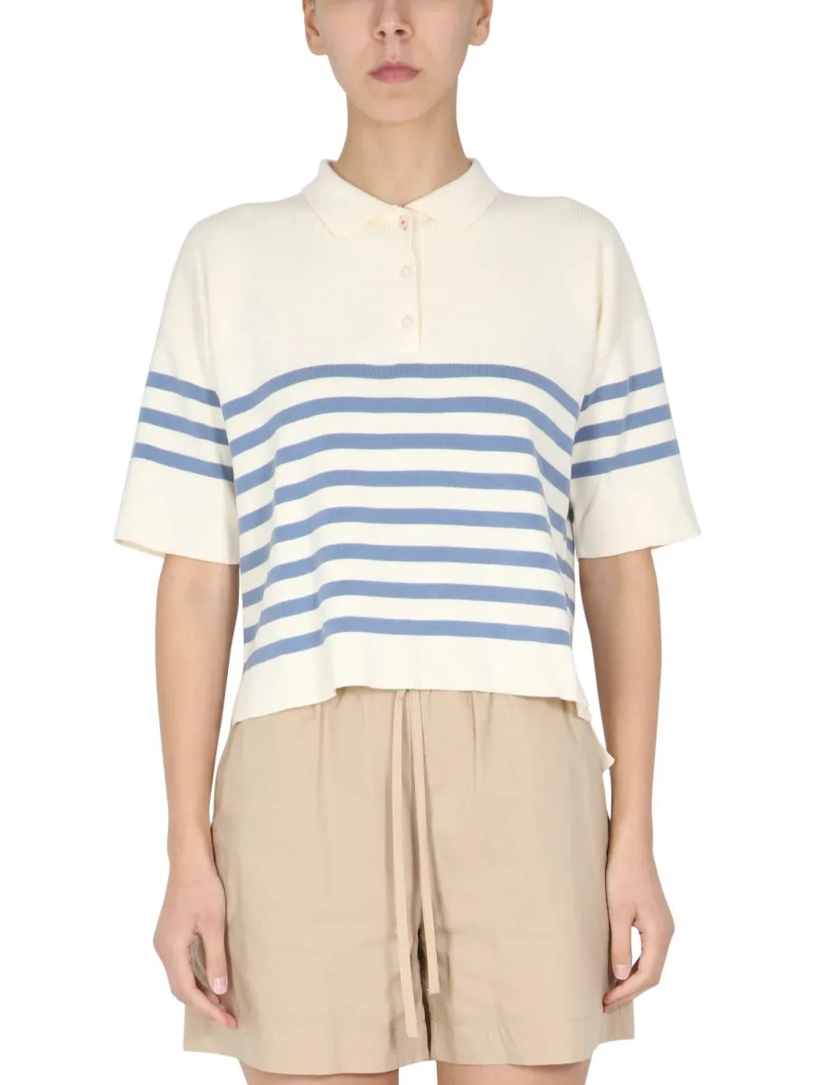 WoolrichStriped Polo Neck Top