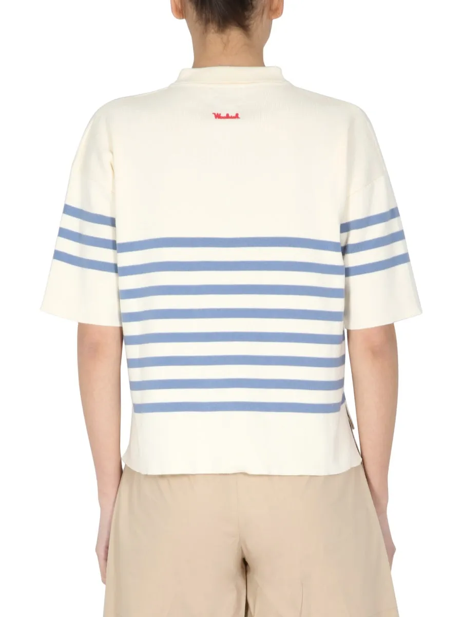 WoolrichStriped Polo Neck Top