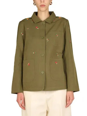 YMC Embroidered Detail Button-Up Jacket