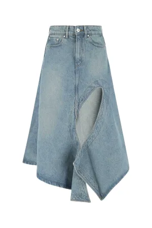 Y/Project Cut-Out Asymmetric Denim Skirt