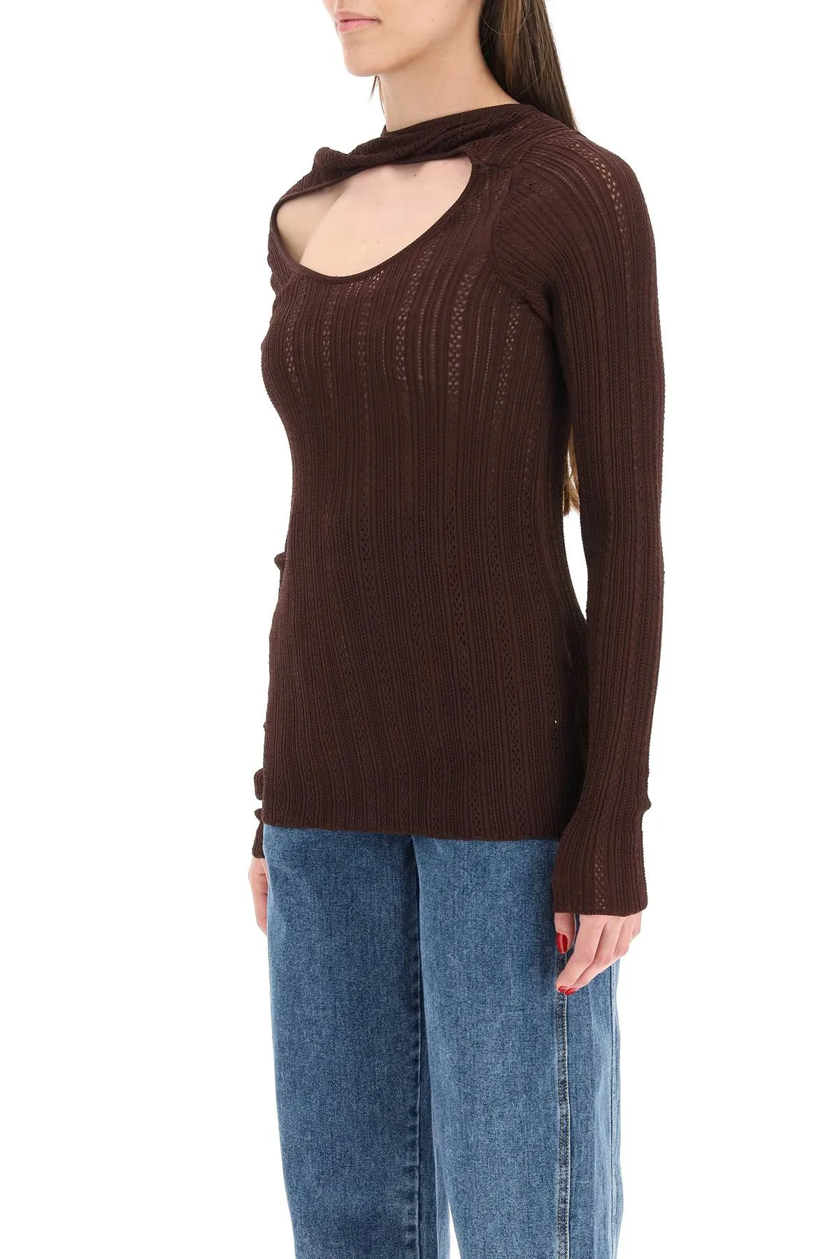 Y/Project Knitted Key-Hole Slim Fit Top