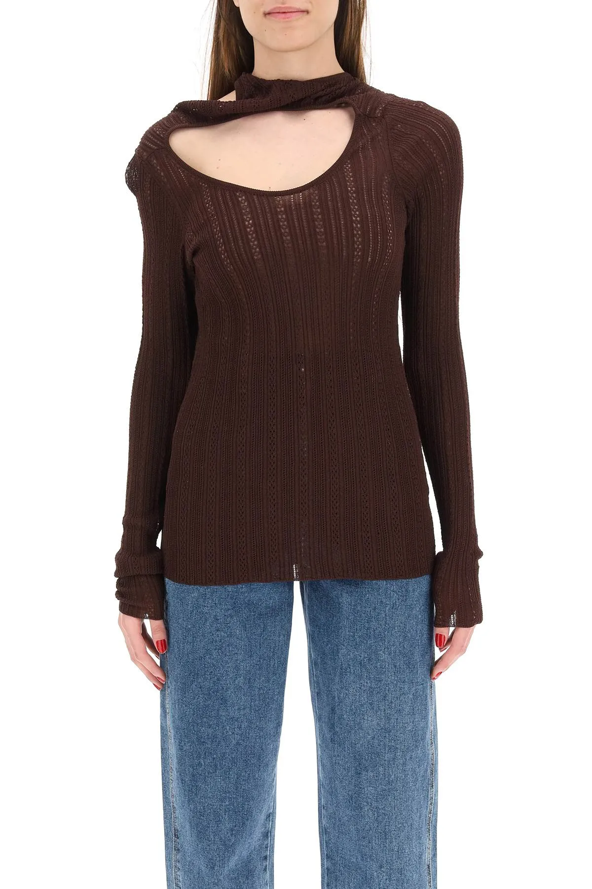 Y/Project Knitted Key-Hole Slim Fit Top