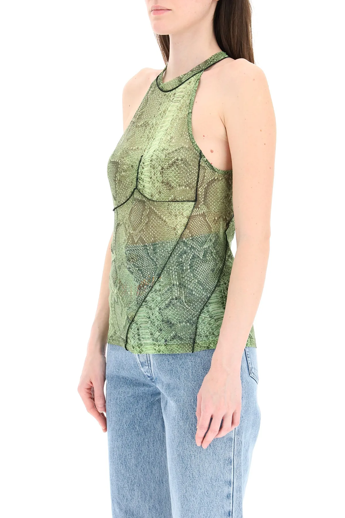 Y/Project Python Printed Halter-Neck Top