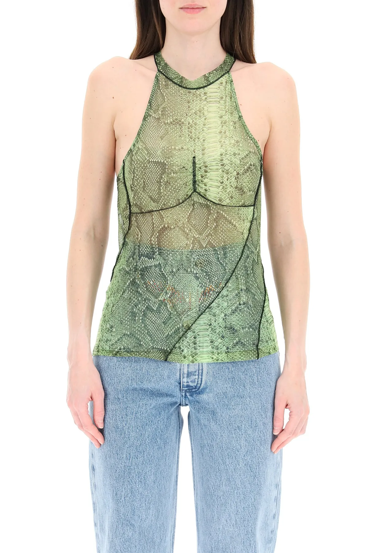 Y/Project Python Printed Halter-Neck Top