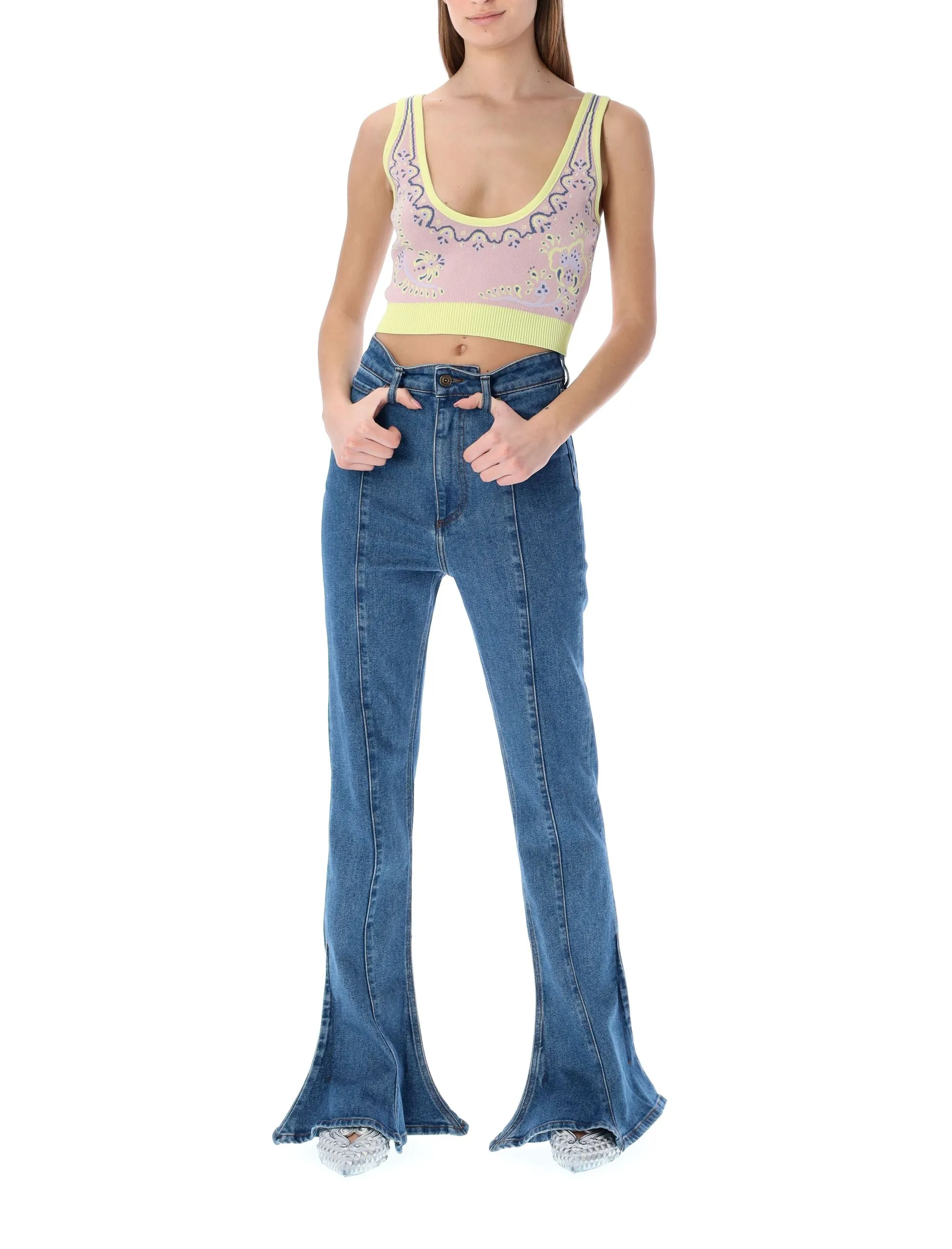 Y/Project Trumpet High Waist Slim-Cut Jeans