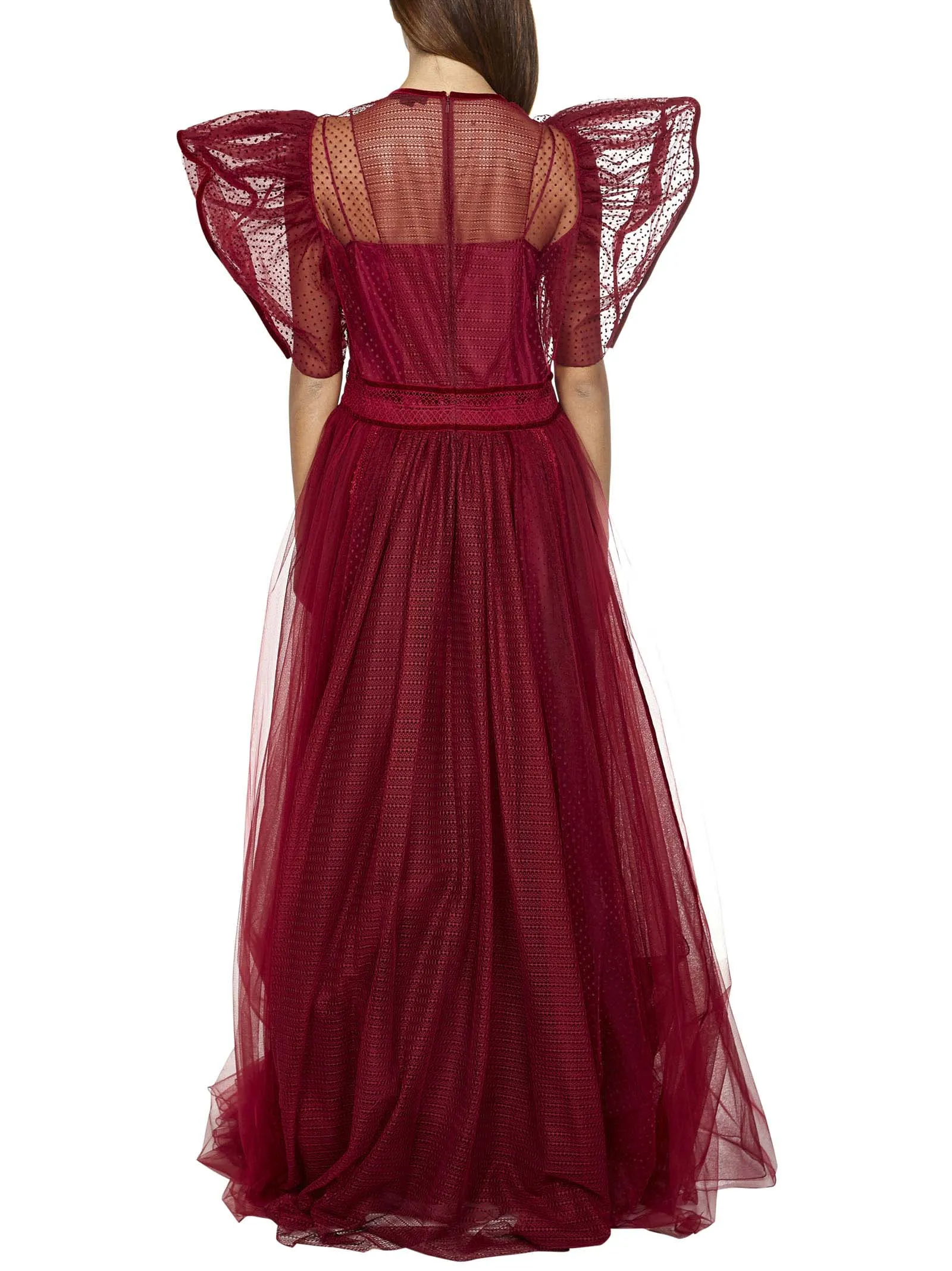 Zuhmair Murad V-Neck Puff-Sleeved Maxi Dress